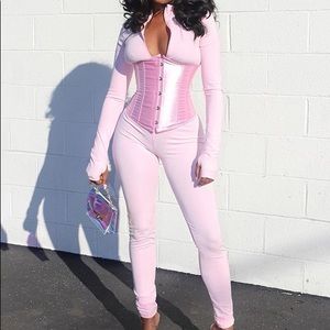 Pink Jumpsuit with Corset